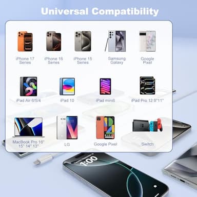 Car Carplay Cable for iPhone 17 Pro Max/Air/16/15 Pro Max/Plus/16e Cables,2Pack USB A to USB C for iPhone USB C Cord,USB C Cable for iPad Pro/iPad Air Android Charger Cord Type-C Charging Cable 3FT - Image 6