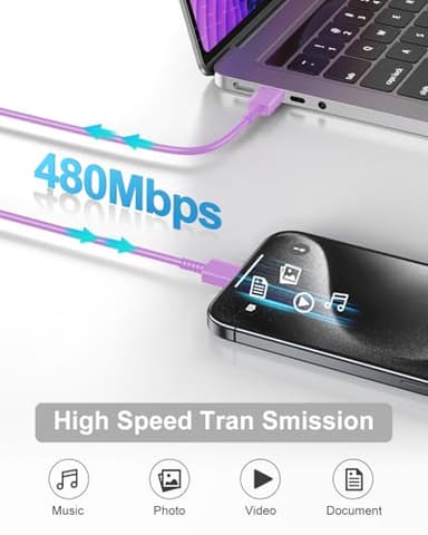 Type C Charger Fast Charging for iPhone 17 16 15, 2Pack [10FT&6FT] Long USB C Cable with 25W Phone Super Fast Charger Block Compatible with Galaxy S25/S24/Plus/Ultra,iPhone 15/16/17/Air/Plus/Pro Max - Image 3