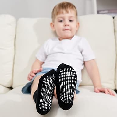 ZAPLES Baby Non Slip Grip Crew Socks with Anti Skid Soles for Infants Toddlers Kids Boys Girls, Assorted 12 Pack, 8-10 Years - Image 2