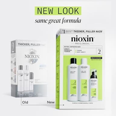 Nioxin Scalp + Hair Thickening System 2 | For Natural Hair with Progressed Thinning | Boost Hair Density with Niacinamide & Biotin | Trial Size | 1 Month Supply - Image 2
