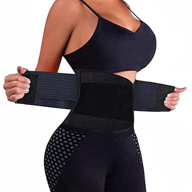 VENUZOR Waist Trainer Belt for Women - Waist Cincher Trimmer - Slimming Body Shaper Belt - Sport Girdle Belt (UP Graded)(Black,Small) - Image 1