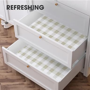 Beautysaid Shelf and Drawer Liner for Kitchen Cabinet, Non Adhesive Non Slip Shelf Paper Waterproof Washable Thickened for Dresser Pantry Shelve Bathroom Protector Liner(Checkered,12 in x 10 FT) - Image 8