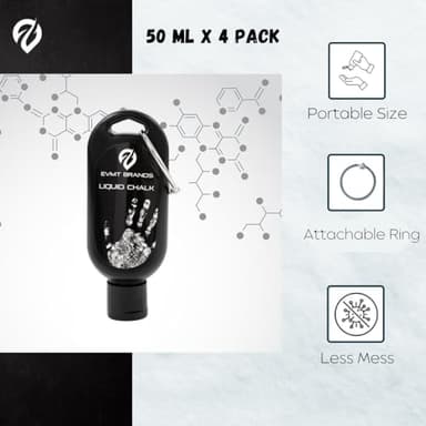 EVMT Brands Liquid Chalk, Mess Free Gym Chalk for Weightlifting, Gymnastics, Rock Climbing, Dancing. Sweat Resistant and Long Lasting for Stronger Grip. Package May Vary. - Image 3