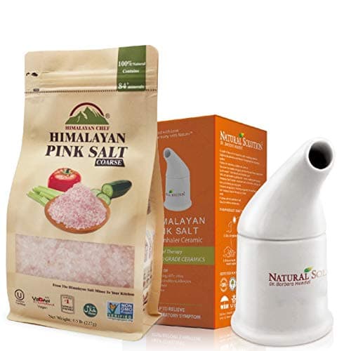 WBM LLC Natural Himalayan Pink Salt With Ceramic Salt Inhaler, 1.7 Lb - Image 1