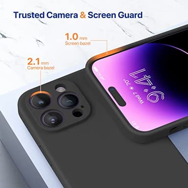 Miracase Designed for iPhone 14 Pro Max Phone Case with Screen Protector,[Upgraded Enhanced Camera Protection],Shockproof Liquid Silicone Case with Microfiber Lining,6.7 inch, Black - Image 5