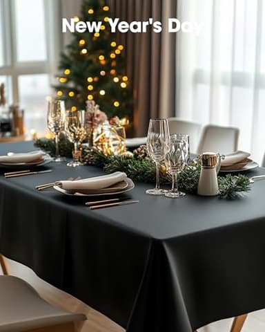 Pureegg Plastic Table Cloth Disposable 8 Pack, 54 x 108 Inch Table Cloths, Graduation Decorations Class of 2025, Graduation Party Tablecloths, Rectangle, Plastic Cover, Leakproof & Sturdy, Black - Image 7