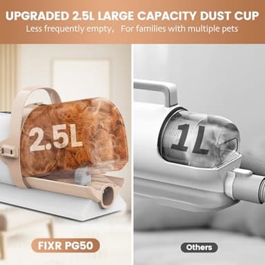 Dog Grooming Vacuum, Pet Grooming Kit with Dog Clippers, 2.5L Dust Cup 11000Pa Dogs Vacuum for Shedding Grooming, 5 Grooming Tools Home Cleaning in 1, Low Noise Pet Grooming Vacuum for Dogs, PG50 - Image 3