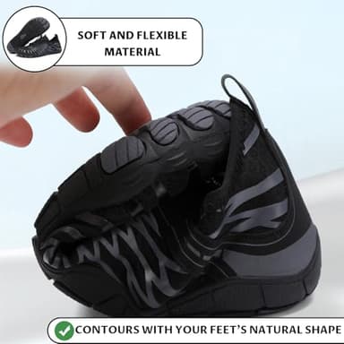 Barezoey 2025 New Barefoot Shoes for Women Mens,Hike Barefoot Shoes Womens Footwear,Comfortable & Non-Slip Barefoot Vitality Shoe Women's Athletic Footwear,Wide Toe Box Water Shoe for Women Men Black - Image 6