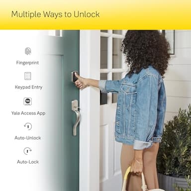 Yale Security Assure Lock 2 Touch Deadbolt, Satin Nickel Keyed Smart Entry Door Lock with Wi-Fi Connected Keypad and Fingerprint Scanner for Code Entry and Remote Access, YRD410-F-WF1-619 - Image 5