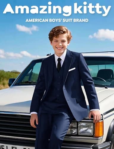 Amazingkitty Boys Husky Suit Set - Dark Blue Formal Boys Suit - Size 14 - Image 4