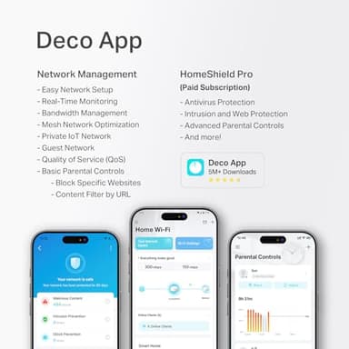 TP-Link Deco BE23 Dual-Band BE3600 WiFi 7 Mesh Wi-Fi System | 4-Stream 3.6 Gbps, 160 Mhz | Covers up to 6,500 Sq.Ft | 2× 2.5G Ports Wired Backhaul | VPN,MLO,AI-Roaming, HomeShield, 3-Pack - Image 9