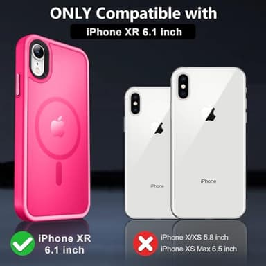 MOCCA Strong Magnetic for iPhone XR Phone Case, [Compatible with Magsafe][Mil-Grade Drop Protection] Slim Thin Translucent Matte Protective Cover Case for iPhone XR Case 6.1'', Hot Pink - Image 7