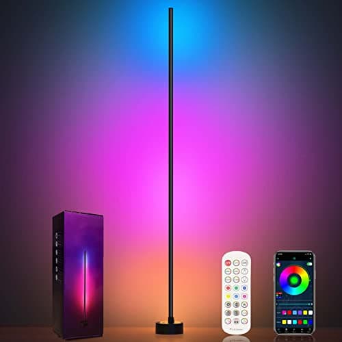 Miortior Corner Floor Lamp - Smart RGB LED Corner Lamp with App and Remote Control, 16 Million Colors & 68+ Scene, Music Sync, Timer Setting - Ideal for Living Rooms, Bedrooms, and Gaming Rooms - Image 1