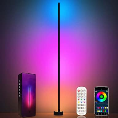 Miortior Corner Floor Lamp - Smart RGB LED Corner Lamp with App and Remote Control, 16 Million Colors & 68+ Scene, Music Sync, Timer Setting - Ideal for Living Rooms, Bedrooms, and Gaming Rooms - Image 1