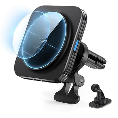 ESR for MagSafe Car Mount Charger, 15W Magnetic Wireless Car Charger, Compatible with MagSafe Car Charger, Air Vent/Dashboard Phone Holder Mount for iPhone 16/15/14/13/12, Fast Charging, Black - Image 1