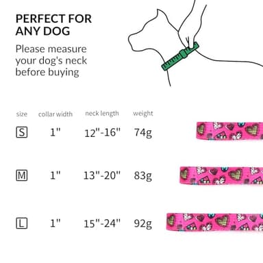 haoyueer Martingale Dog Collar - Stainless Steel Chain, No Pull Training Collar with Flower Design for Large Medium Small Dogs (15, S) - Image 5