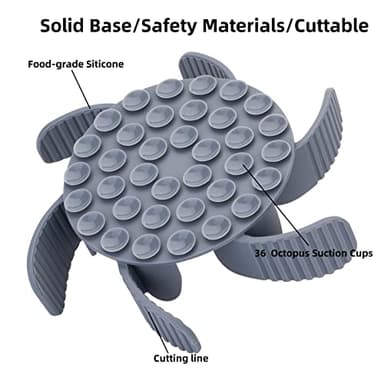 Keegud Slow Feeder Dog Bowls Insert [36 Octopus Suction Cups] Super Firm Eating Bowl [Cuttable] for Large Breed and Medium Size Compatible with Regular Elevated (Turbine) - Image 3