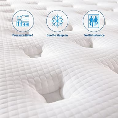 Rimensy Queen Mattress, 12 Inch Hybrid Mattress in a Box, Gel Memory Foam Mattress, Individually Wrapped Pocket Coils, Quality Comfort and Adaptive Support - Breathable, 60"*80"*12" - Image 4