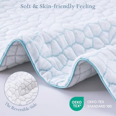 Luxe Linen Reversible Soft & Cooling Bed Pillow for Sleeping Set of 2, King Cozy Bamboo Rayon Pillow for Side, Back & Stomach Sleepers, PE Cooling Adjustable Shredded Memory Foam Pillows 20"*36" - Image 3