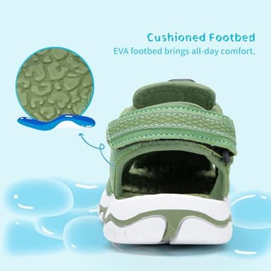 DREAM PAIRS Boys Girls Summer Outdoor Athletic Sport Sandals Walking Hiking Hook and Loop Adjustable Multicolor for Toddler/Little/Big Kids,Size 1 Little Kid,Green,160912-K - Image 6