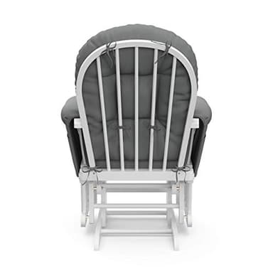 Storkcraft Premium Hoop Glider & Ottoman (White/Gray) — GREENGUARD Gold Certified Nursery Glider, Solid Wood Craftsmanship, Smooth-Gliding Nursery Chair and Ottoman, Award-Winning - Image 15