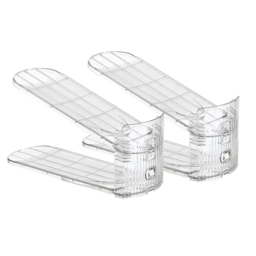 Uni HIMO 12 Pack Shoe Slots Organizer Adjustable Level Shoe Stacker Holder Storage Space Saving Sneakers Display Tray Rack for Closet (Transparent, 2Pack) - Image 1