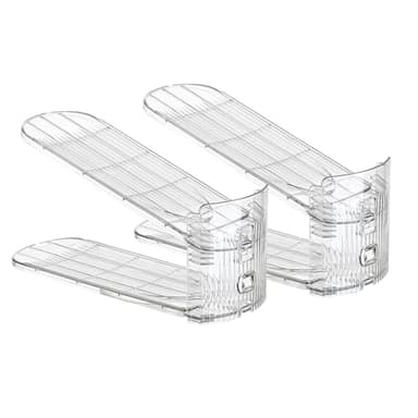 Uni HIMO 12 Pack Shoe Slots Organizer Adjustable Level Shoe Stacker Holder Storage Space Saving Sneakers Display Tray Rack for Closet (Transparent, 2Pack) - Image 1