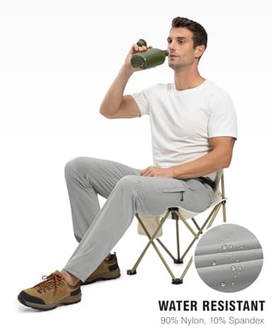TBMPOY Men's Lightweight Hiking Pants Quick Dry Mountain Fishing Camping Travel Outdoor Pants Thin Light Gray L - Image 6