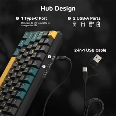 RK ROYAL KLUDGE RK96 RGB Limited Ed, 90% 96 Keys Wireless 3-Mode BT5.0/2.4G/USB-C Hot Swappable Mechanical Keyboard w/Wrist Rest, Volume Control, Software, Massive Battery, RK Viridian Switch - Image 4
