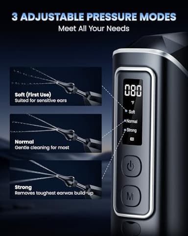 Ear Wax Removal, ONLYCARE FSA - HSA Eligible Earwax Removal Kit, Safe Ear Cleaner with Water Temp Sensor, Electric Ear Irrigation Flushing System, IPX7 Waterproof, USB Chargeable for Effective Clean - Image 4