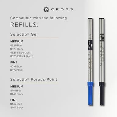 Cross Bailey Refillable Rollerball Pen Presented in a Premium Gift Box - Medium Point, Black Ink, Medalist - Image 6