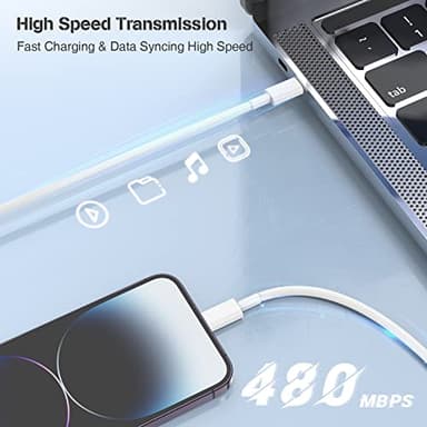 iPhone 14 13 Charger 10 ft, [Apple MFi Certified] Dual Port USB C Charger Block Adapter with Type C to Lightning Cord, iPhone Fast Charging Cable for iPhone 14/14 Pro/14 Pro Max/13/12/11/XS/SE,iPad - Image 6