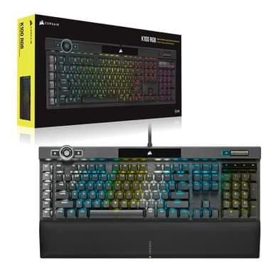 Corsair K100 RGB Mechanical Gaming Keyboard - Cherry MX Speed RGB Silver Keyswitches - PBT Double-Shot Keycaps - Elgato Stream Deck and iCUE Compatible - QWERTY NA Layout - Black - Image 2