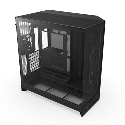 NZXT H9 Flow (2025) – Large Dual-Chamber ATX Mid-Tower Airflow PC Case – Includes 3 x 140mm & 1 x 120mm Fans – 420mm Radiator Support – Tempered Glass – Back-Connect Ready – Black - Image 1