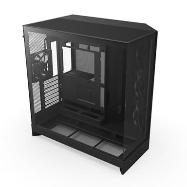 NZXT H9 Flow (2025) – Large Dual-Chamber ATX Mid-Tower Airflow PC Case – Includes 3 x 140mm & 1 x 120mm Fans – 420mm Radiator Support – Tempered Glass – Back-Connect Ready – Black - Image 1