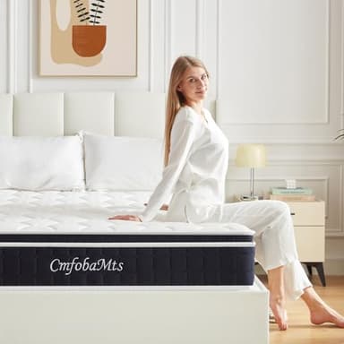 CMFOBAMTS Twin Mattress, 10 Inch Memory Foam Hybrid Mattress in a Box with Independent Spring for Motion Isolation and Pressure Relief, Comfortable Medium Firm - Image 1