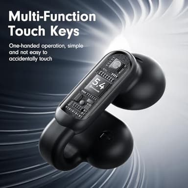 Yomdud Ultra Open Ear Earbuds Bluetooth 5.4,Wireless Clip On Earbuds Sound Quality Clear,Lightweight and Comfortable Design,Stable Fit,42 Hours of Play Time Black - Image 5