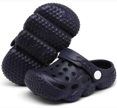 INMINPIN Kids Girls Boys Clogs Garden Shoes Toddler Slides Sandals Children Water Shower Beach Pool Slippers Indoor Outdoor,Toddler 8,Navy - Image 7