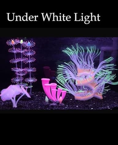 ZtohPyo 4 Pieces Aquarium Fish Tank Decorations with Glowing Effect, Silicone Glow Artificial Ornament Coral Reef Plants for Aquarium Decoration Small and Large Fish Bowl Decor Accessories - Image 4