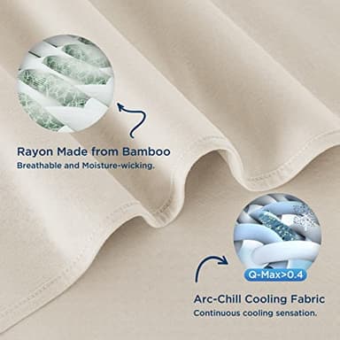 Bedsure Beige Cooling Blanket Queen Size for Hot Sleepers - Summer Cold Blanket for Queen Size Bed with Rayon Derived from Bamboo, Ice Cool Cold Arc-Chill Thin Summer Bedding Essentials, 90x90 - Image 4