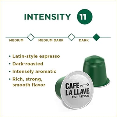 Cafe La Llave Espresso Pods: 40 Recyclable Aluminum Pods, Intensity 11 Dark Roast Latin-Style Coffee, Compatible with Nespresso Original Line Machines - Bold, Rich Flavor - Image 3