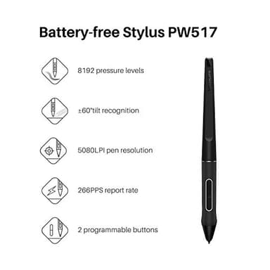 HUION KAMVAS 22 Drawing Tablet with Screen 120% sRGB PW517 Battery-Free Stylus Adjustable Stand, 21.5inch Pen Display for Windows PC, Mac, Android - Image 4