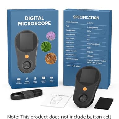 Digital Microscope, Handheld Microscope, Coin Microscope, Trichome Magnifying Glass, USB Connection, 500x with 2.0" IPS Screen, Compatible with Windows/Mac – Includes Microfiber Cloth - Image 9