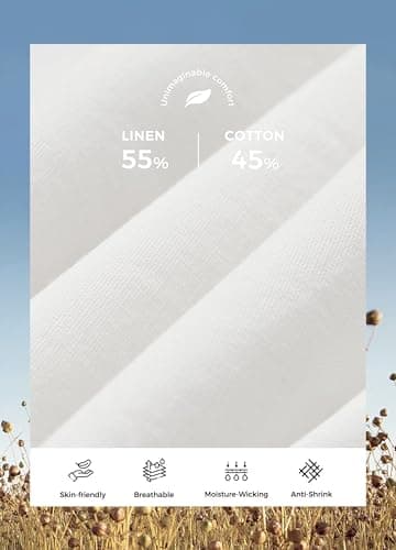 Willit Men's Linen Pants Casual Linen Dress Pants Drawstring Beach Summer Lightweight Trousers White 30W x 30L - Image 4