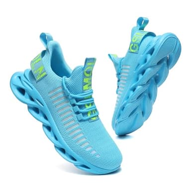 GSLMOLN Outdoor Breathable Mesh Knited Jogging Athletic Running Shoes Sky Blue Size 8.5-9 - Image 6