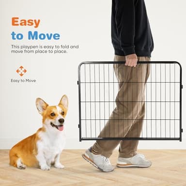Sweetcrispy Dog Playpen Indoor - Pet Fence Puppy Exercise Pen for Yard Gate 8 Panel 24” Height Heavy Duty Crates with Doors Metal Dog Pen for Camping, RV, Outdoor, Small/Medium Pets - Image 5