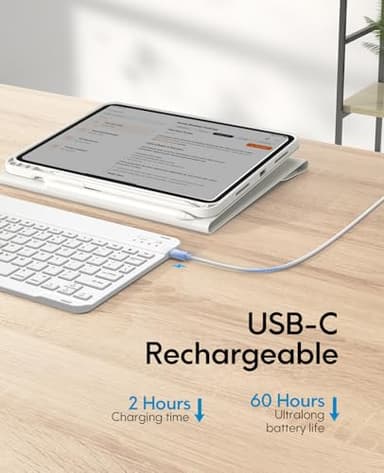 CHESONA for iPad Pro 11 Inch (M4 2024/M5 2025) Case with Keyboard, Magnetic Detachable Keyboard, Precise Cutouts Case with Pencil Holder, Rechargeable Wireless Folio Keyboard Case for iPad Pro M4 11'' - Image 6
