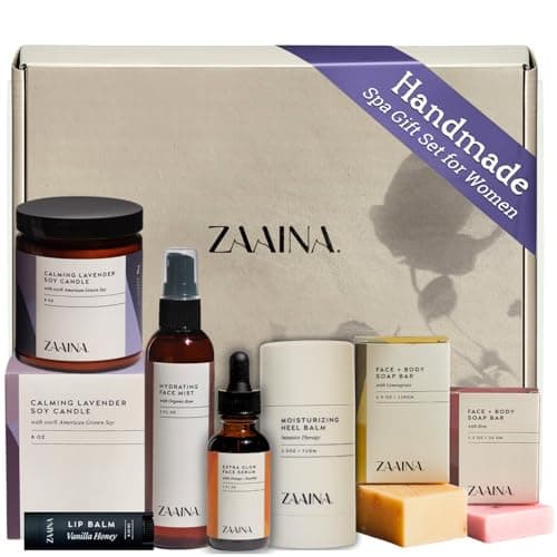ZAAINA Spa Gift Set for Her - Relaxation Spa Kit for Women, Pampering At Home Bath and Body Self Care Spa Package, Luxury Spa Birthday Gifts for Women (PREMIUM Spa Set w/ Candle) - Image 1