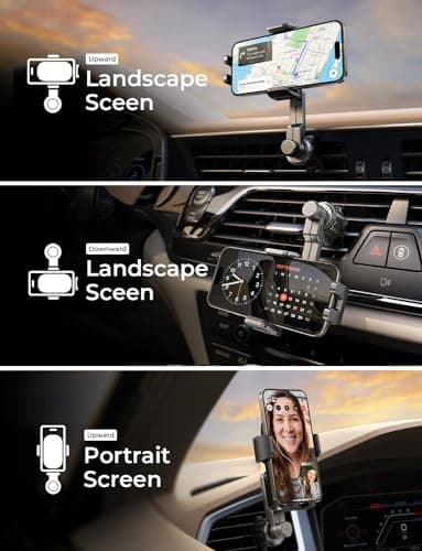 LISEN for iPhone 17 Mount for Car Vent [Never Blocking] 360 Rotatable Car Phone Holder Air Vent Clip Hands Free Cellphone Car Mount for iPhone 17 Pro Max Plus 17 pro max 16 15 Samsung Android, Black - Image 5