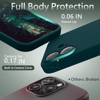 FireNova Magnetic for iPhone 17 Case, Compatible with MagSafe, [Integrated Silicone Camera Control Button] [Camera Protection] Anti-Scratch Microfiber Lining Phone Case, 6.3", Calke Green - Image 7